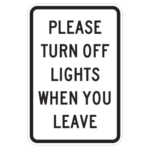 Please Turn Off Lights When You Leave Sign - 11" x 17"