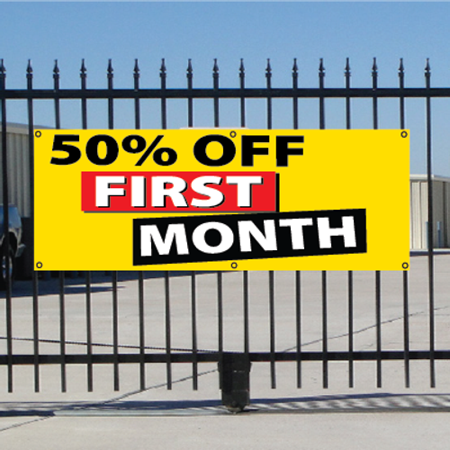50 Percent Off First Month Banner - Festive