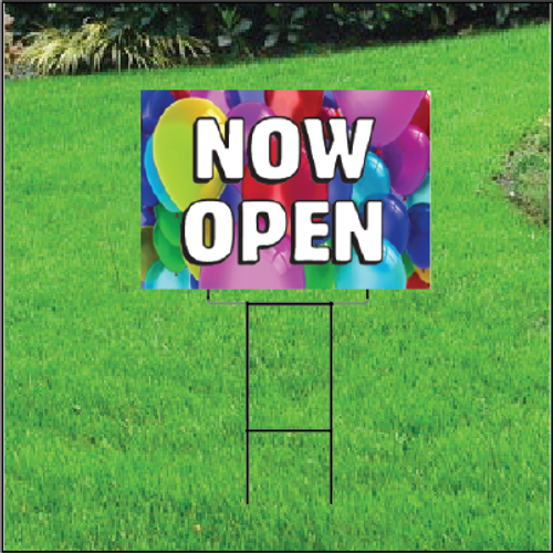 Now Open Self Storage Sign - Balloons