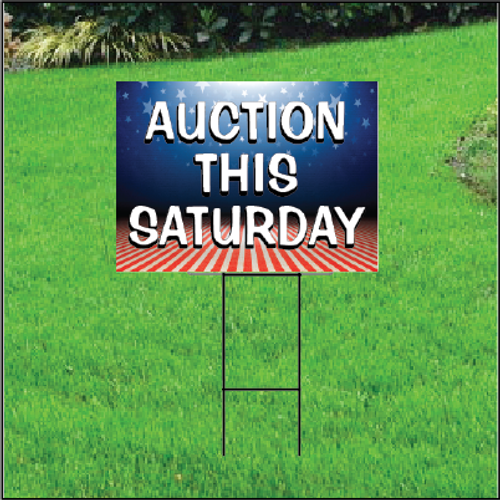 Auction This Saturday Self Storage Sign - Patriotic