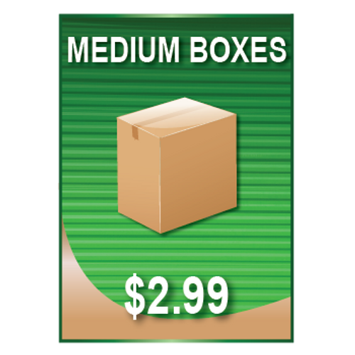 Medium Boxes Sign $2.99 - Jenkins