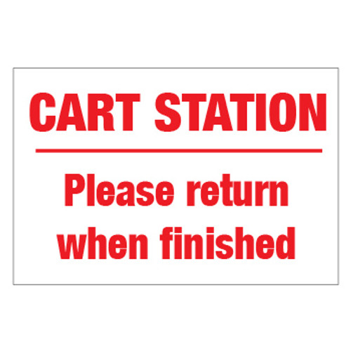 Cart Station Sign