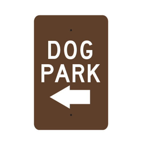 Dog Park with Left Arrow Sign