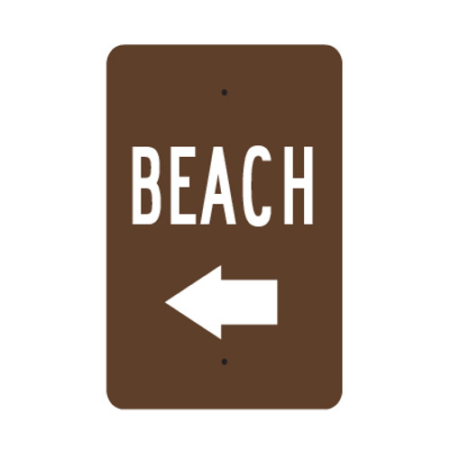 Beach with Left Arrow Sign