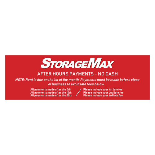 After Hours Payment Decal - StorageMax