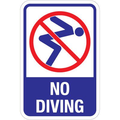 No Diving Sign 12" x 18" Signquick