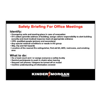 briefing safety meetings office signs