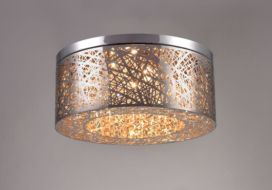 Delicate web design laser cut stainless steel with beautiful crystal details