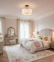 Lumière Belle -5-Light White Shade Bronze Crystal Chandelier