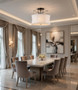 Lumière Belle -5-Light White Shade Bronze Crystal Chandelier