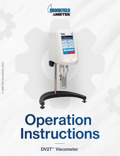 DV2T Viscometer Operations Manual