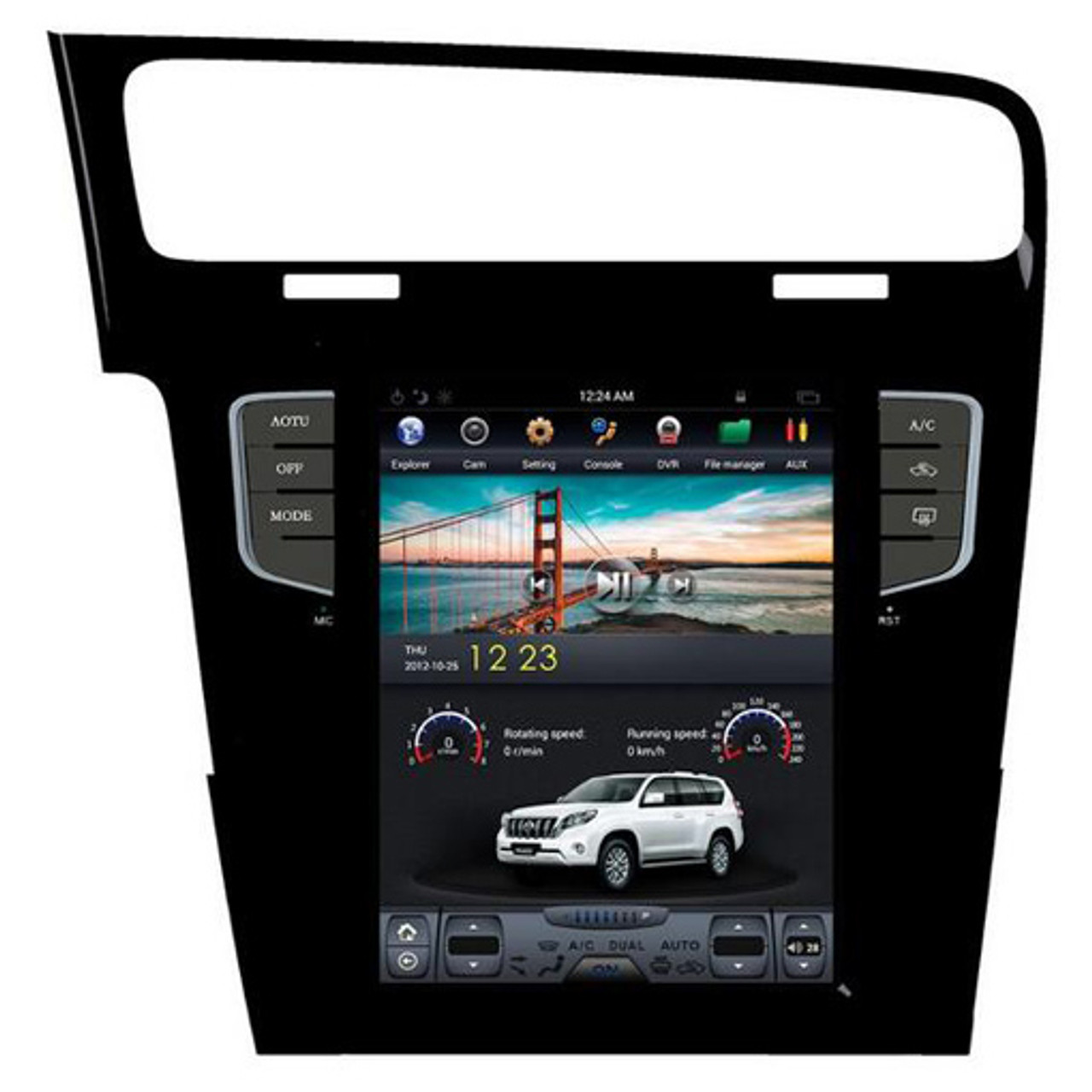 programma bijlage Afsnijden Volkswagen Golf 7 Tesla Style Vertical Screen Android Navigation