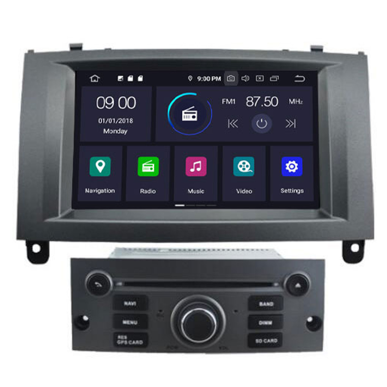 Autoradio 2 din android pour Peugeot 3008 avec 4 core 2g ram navi