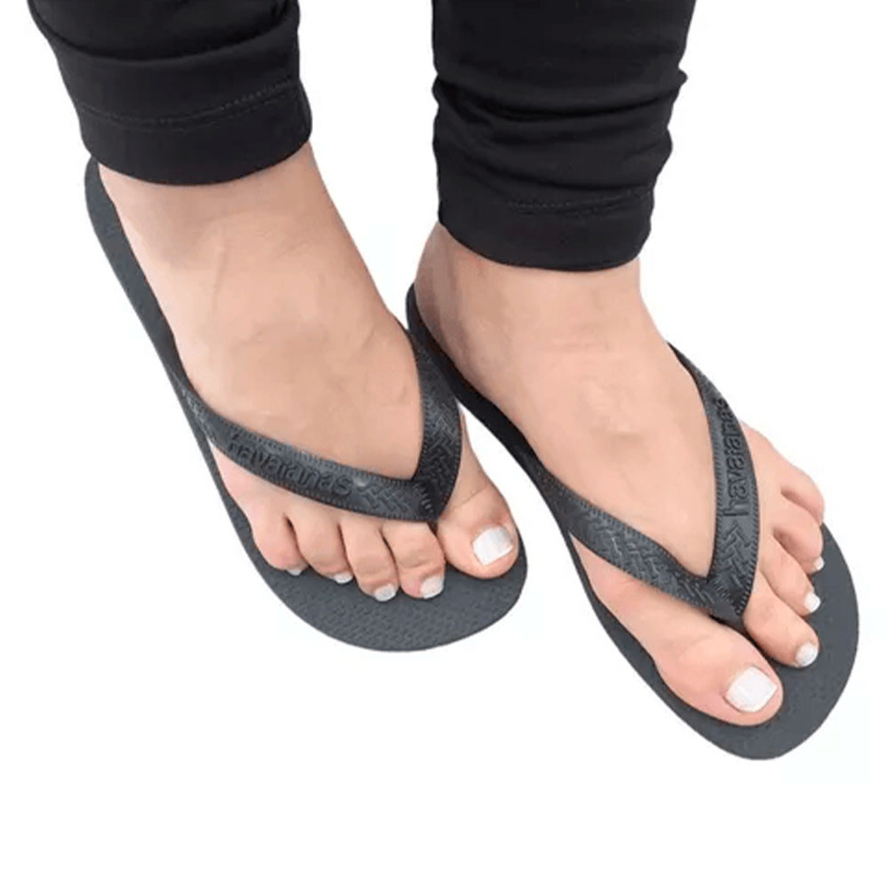 Havaianas Traditional Unisex Flip Flop Thick Strap Black - Size 9/10