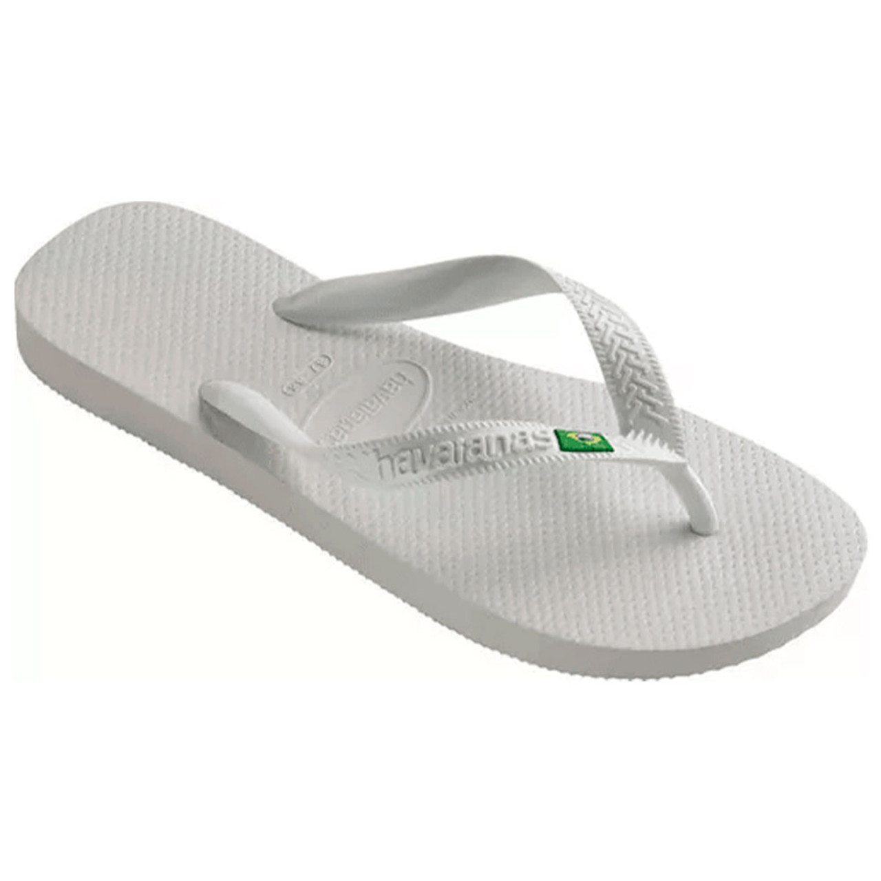 Havaianas White Flip Flop with Brazilian Flag – Size 9/10