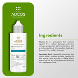 Adcos Sunscreen Fluid Shield Protection SPF 70 Vitamin C Skin Care Anti-Pollution 50ml/1.69 fl.oz