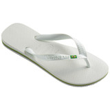 Havaianas White Flip Flop with the Brazilian Flag – Size 9/10