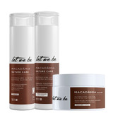 Kit Let Me Be Macadamia Shampoo Conditioner Mask Daily Moisture & Brightness Treatment