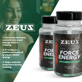 Zeus Sport Nutrition Pre-Workout Food Supplement Force Energy 60 Capsules