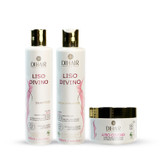 Dihair Professional Liso Divino Kit Shampoo, Conditioner 2x10.1 fl oz and Hair Mask 8.81 oz