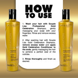 Kit Soupleliss Shampoo Conditioner Gold Celebration Hydrated Hair Care 2x300ml/2x10.14fl.oz