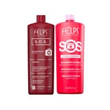 Kit Felps Shampoo Conditioner SOS Extreme Treatment Re-Construction and Strength 2x1L/2x33.8fl.oz