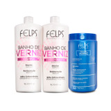 Kit Felps Shampoo Conditioner Mask Varnish Bath Complete Treatment Banho Verniz 3x1L/3x33.8fl.oz