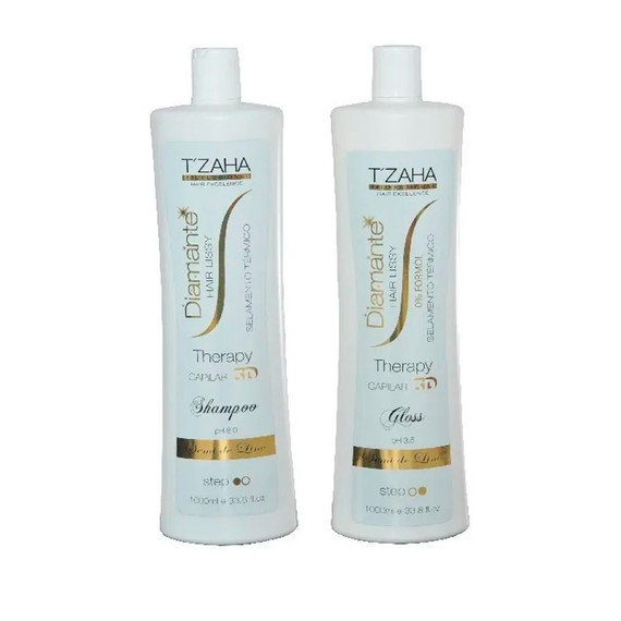 Kit Tzaha Progressive Therapy 3D Organic Diamond Hair Lissy Professional Use Hair Care 2x1L/2x33.8fl.oz