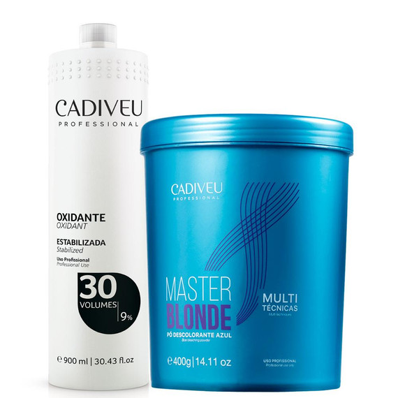 Kit Cadiveu Pó Descolorante Azul Master Blond Multi + Ox 30 Kit Cadiveu Pó Descolorante Azul Master Blond Multi + Ox 30