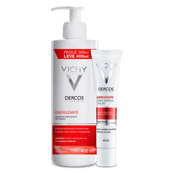 Kit Vichy Shampoo Ampola Dercos Energizing Fall Set 2 Products