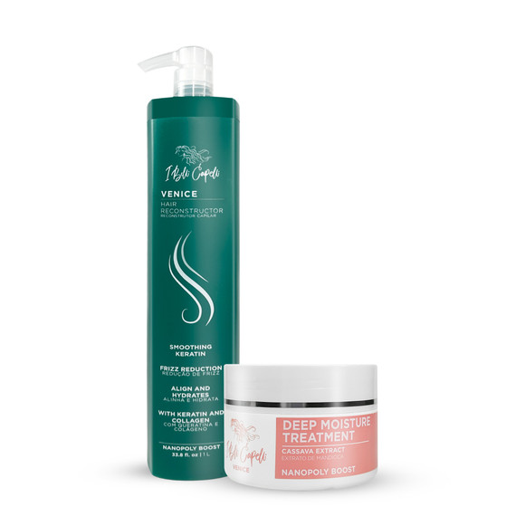 Kit I Belli Capelli Venice Hair Reconstructor Smoothing Keratin and Cassava Deep Moisture Mask