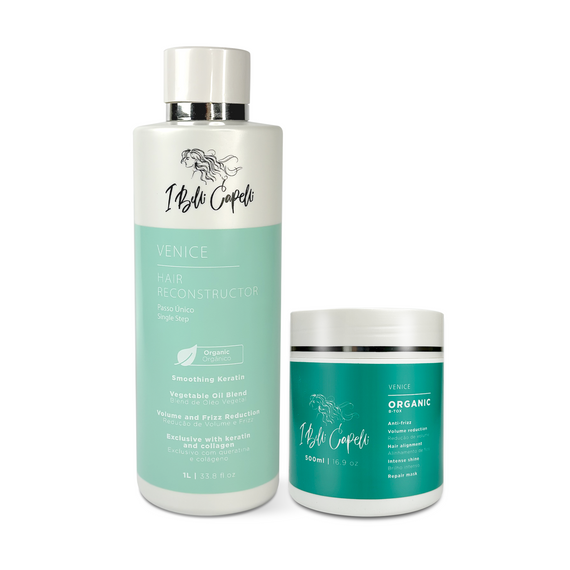 Kit I Belli Capelli Venice Hair Reconstructor Smoothing Keratin and Venice Organic Treatment B-Tox