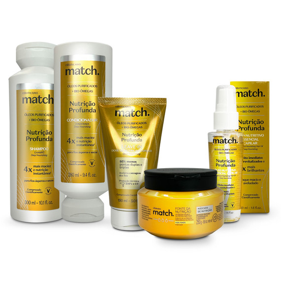 Kit O Boticário Match Source of Nutrition Fine Hair Complete Treatment 5 Products