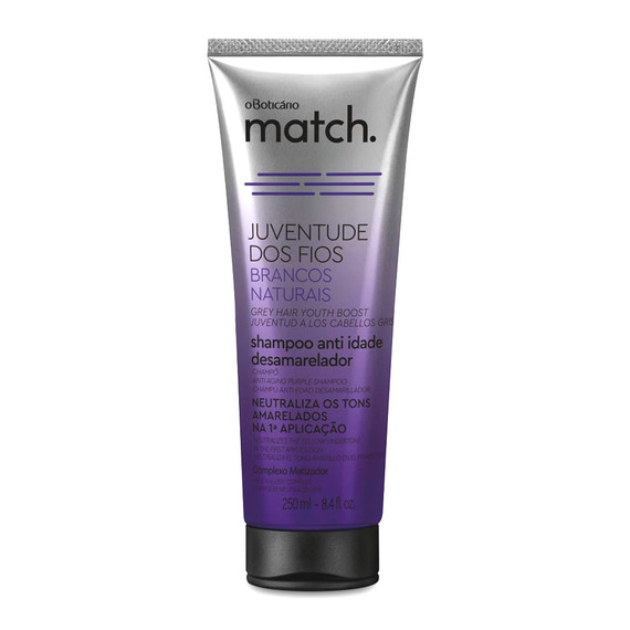 O Boticário Match Shampoo Anti-Age Yellowing Hair Youth Desamarelador 250ml/8.4 fl.oz