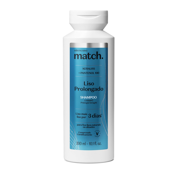 O Boticario Match Shampoo Oily Smooth Hair Purifies and Balances Naturally 300ml/10.1fl.oz