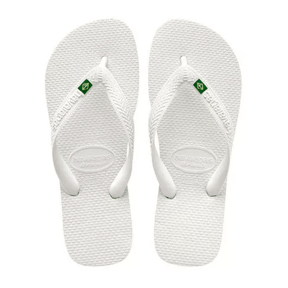 Havaianas White Flip Flop with the Brazilian Flag – Size 7/8