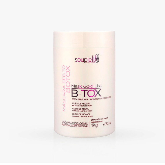 Soupleliss B-tox Mask Gold Liss Capillary Restructuring Mask With Btox Effect Hair Care 1kg/35.27 oz