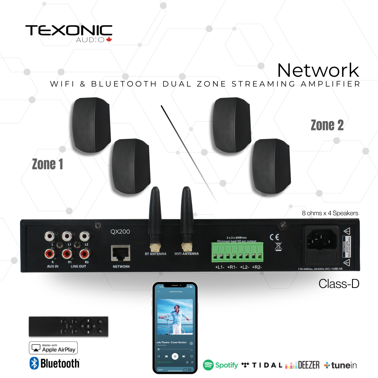 QX200 2-Zone Wi-Fi Stereo System | In-Ceiling