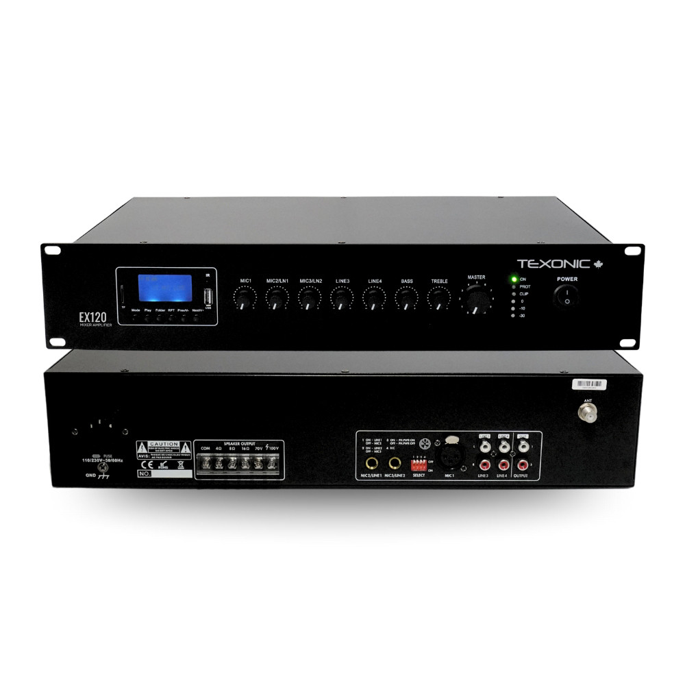 Bluetooth Rackmount Mixer 6 Input Mixer Amplifier 70V Multicomp Pro 120W 6-Input Mixer Amplifier ...