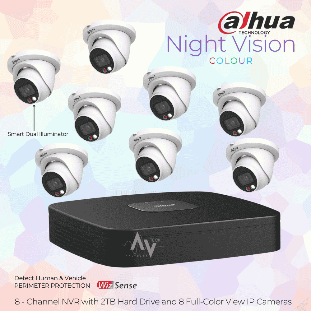 Dahua N41C1P2 Kit: 8 Color Cameras & 4K NVR with 2TB HDD