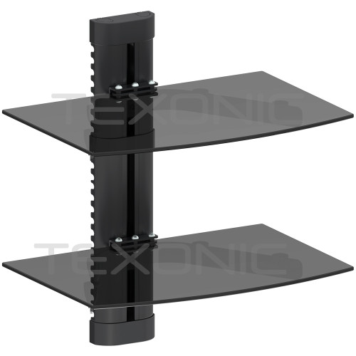 TEXONIC DVX702 2-tier tempered glass AV wall shelf