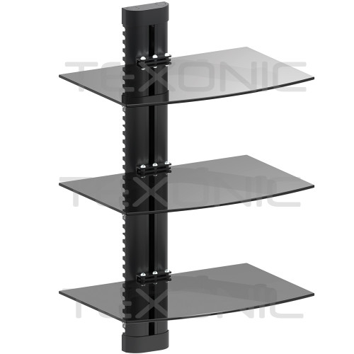 TEXONIC DVX703 three-tier tempered glass AV wall shelf