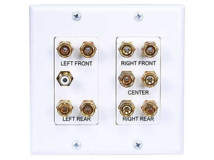 TEXONIC S-4012 white 2-gang 5.1 surround sound wall plate