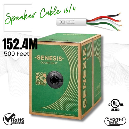 Genesis 16 AWG 4C Stranded Riser Speaker Cable