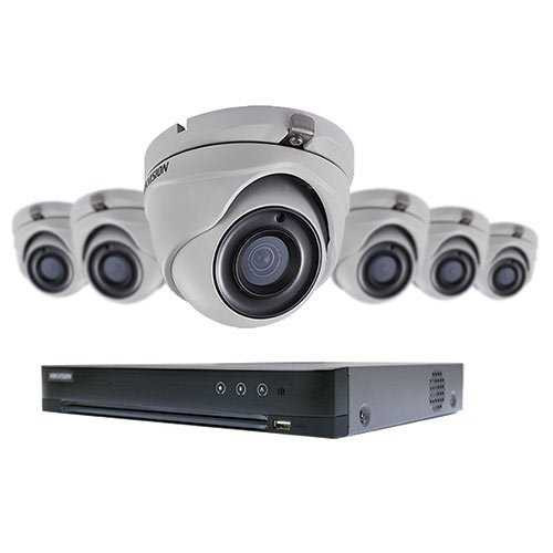 Hikvision T7208U2TA6 TurboHD 5MP 7-Piece Kit | (1) 2TB DVR & (6) TurboHD Cameras