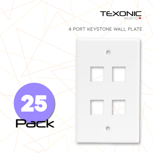 C-6733 white single-gang 4-port keystone wall plate