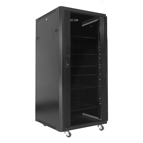 Secure and Organized Server Storage: 27U AV Server Rack Cabinet with Front Glass