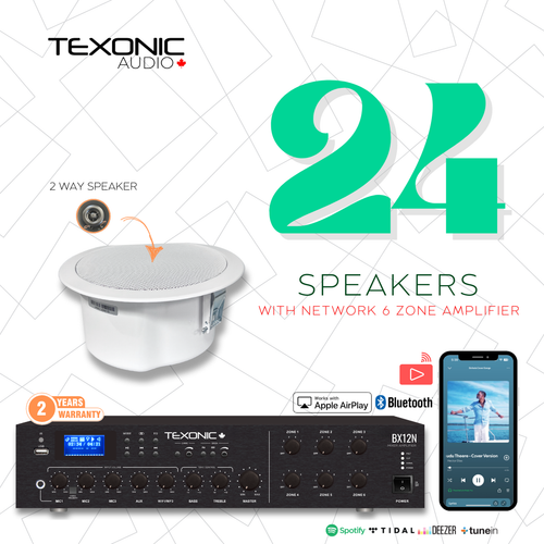 Comprehensive 6-Zone Audio System with Wi-Fi Streaming