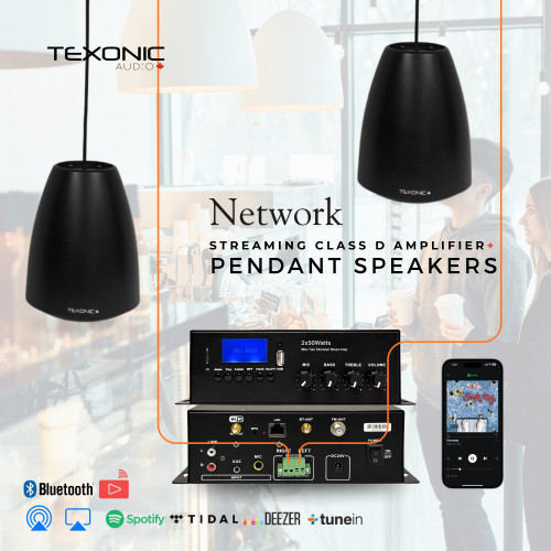 TX241001-4 pendant speaker commercial audio system with streaming