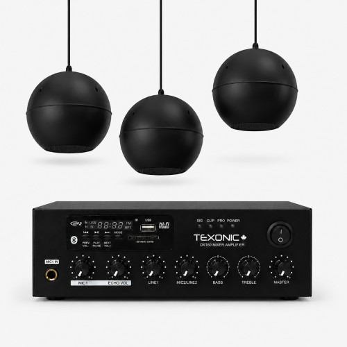 3 x Black pendant speaker package TXPP03-0